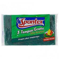 3 TAMPON-GRATTE SPONTEX(Pcb24)